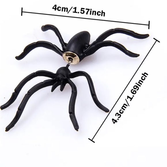 🎄3 for $23🎄 Black Spider Earrings ~ 1 Pair - Picture 3 of 4